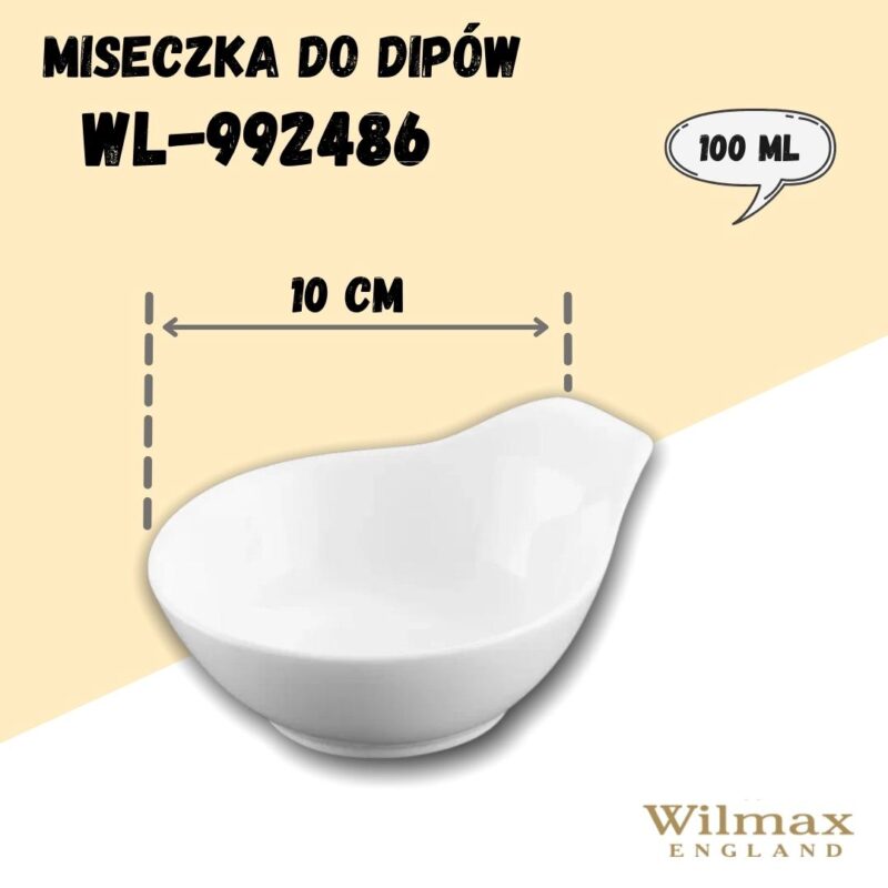 Misa do dipów 10,5 cm biała porcelanowa WL-992486/A