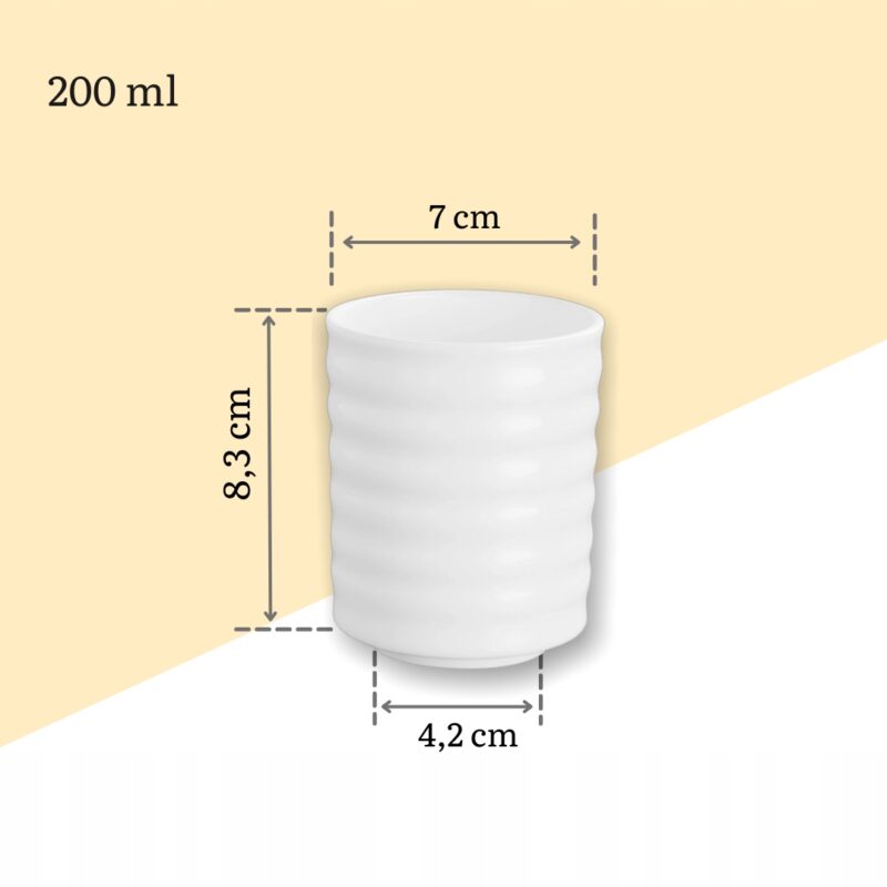 Kubek w stylu japońskim 200 ml biały porcelanowy WL-993019/A