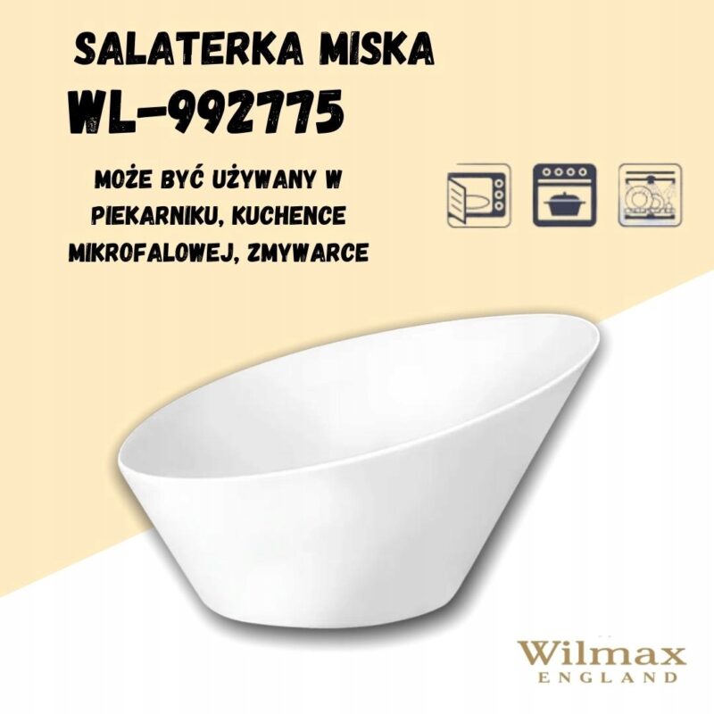 Salaterka 19.5 cm biała porcelanowa WL-992775/A