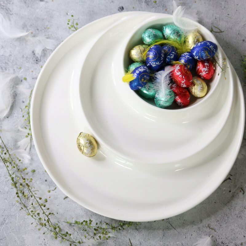 Półmisek dzielony okrągły 25.5 cm biały porcelanowy WL-992691/A
