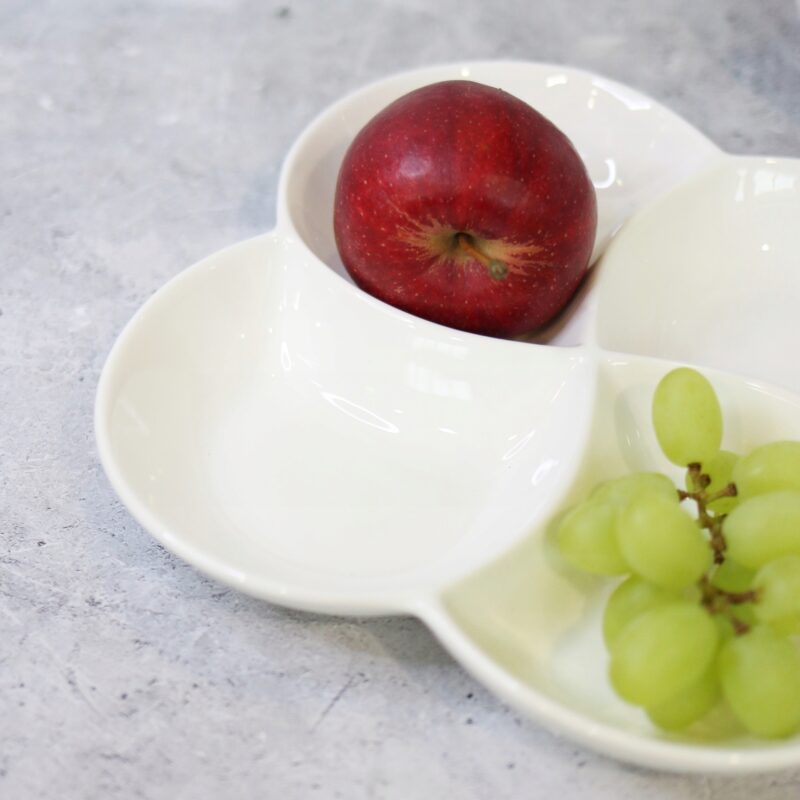 Półmisek dzielony 22x22 cm biały porcelanowy WL-992649/A