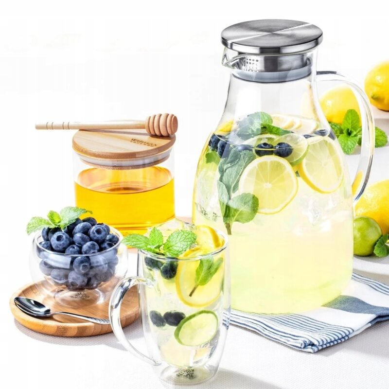 Dzbanek szklany z pokrywką metalową 2500 ml WL-888211/A