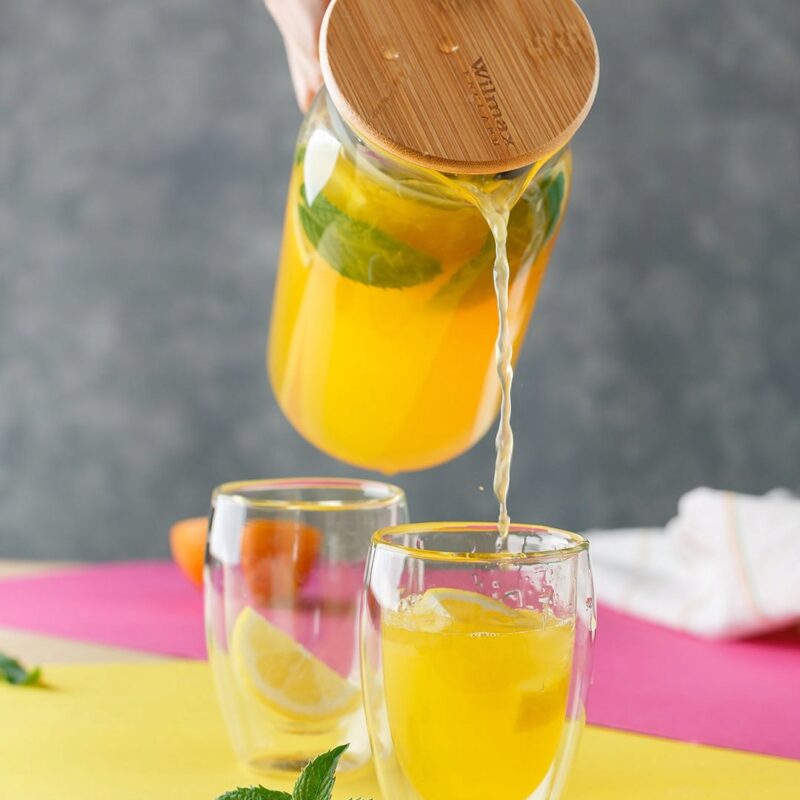 Dzbanek szklany z pokrywką bambusową 1500 ml WL-888208/A