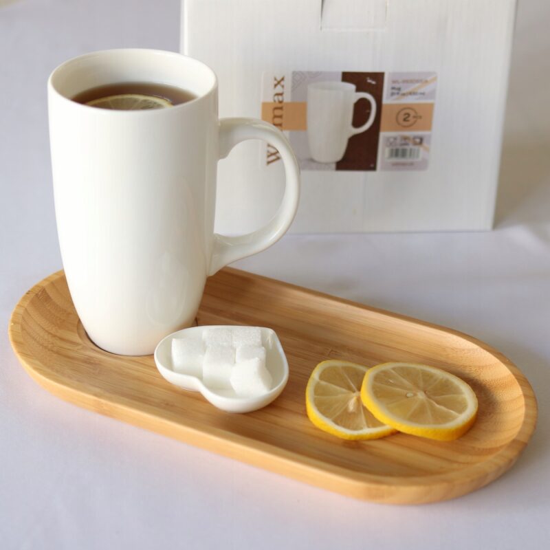 Kubek do kawy i herbaty 630 ml biały porcelanowy WL-993093/A