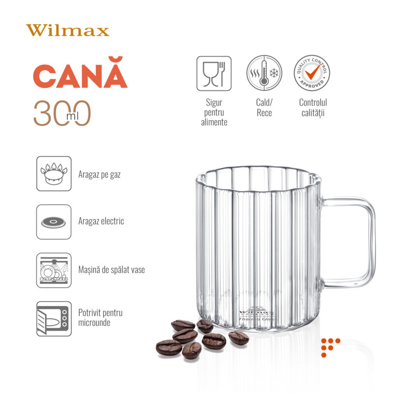 Kubek ryflowany 300 ml WL-888616/A