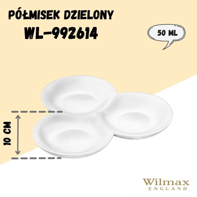 Półmisek dzielony 18 cm biały porcelanowy WL-992614/A