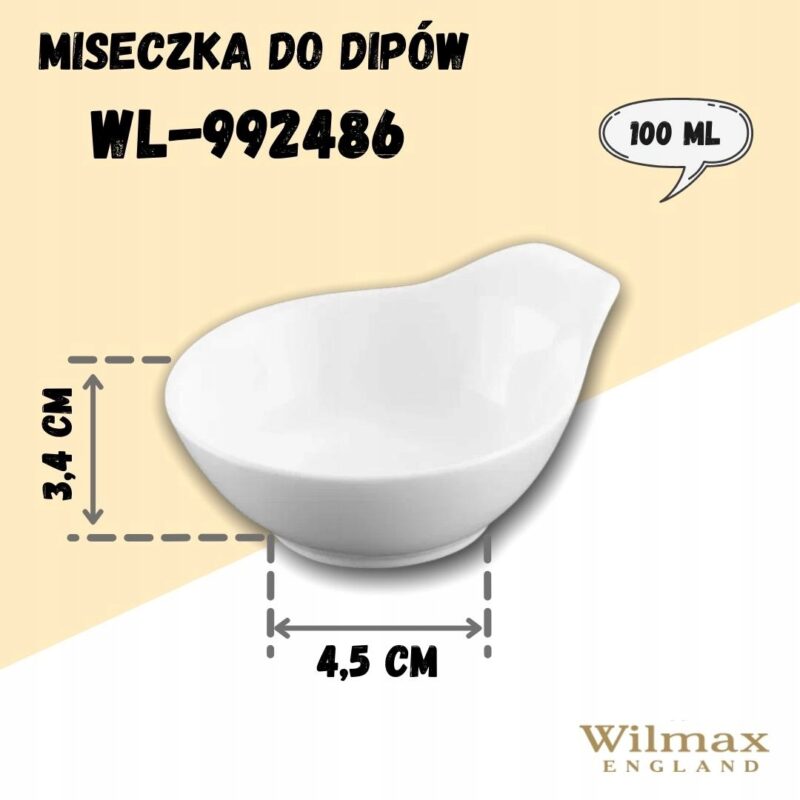 Misa do dipów 10,5 cm biała porcelanowa WL-992486/A