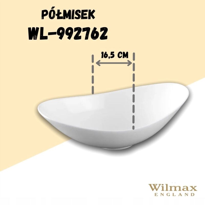 Półmisek głęboki owalny 30.5x16.5x8 cm biały porcelanowy WL-992762/A