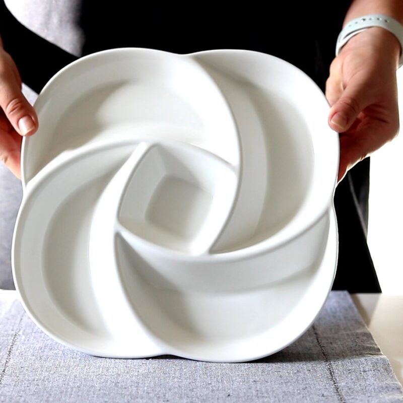 Półmisek dzielony na 5 sekcji 30 cm biały porcelanowy WL-992597/A