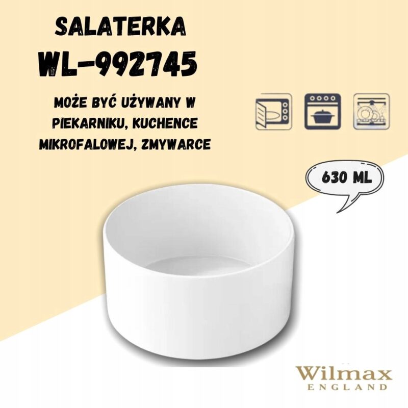 Salaterka 13 cm biała porcelanowa WL-992745/A