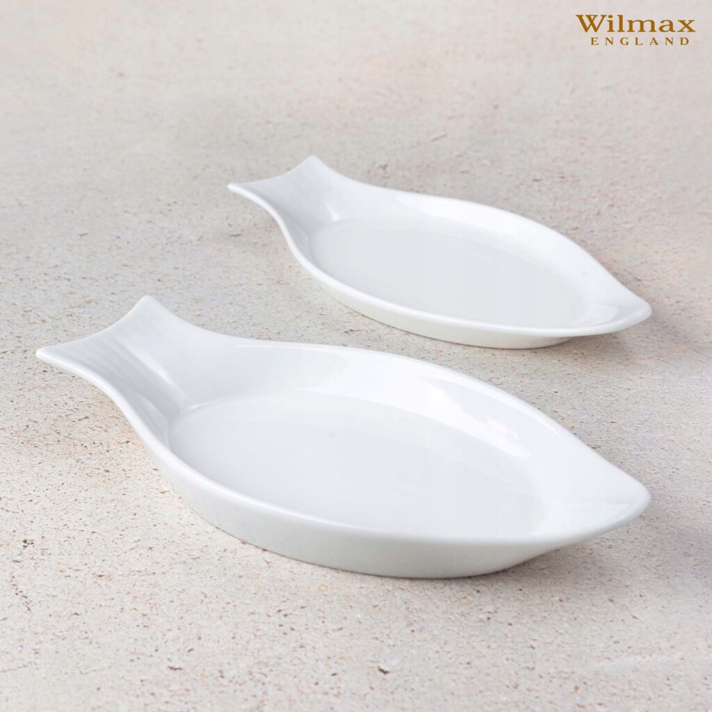 Półmisek do serwowania ryb 46x23,5 cm biały porcelanowy WL-992009/A