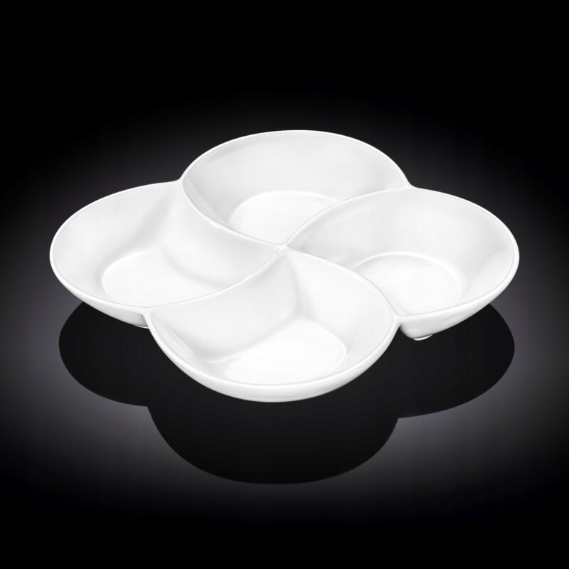 Półmisek dzielony 22x22 cm biały porcelanowy WL-992649/A