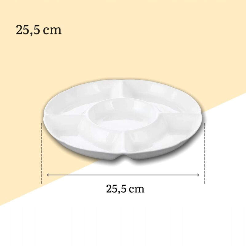 Półmisek dzielony 25,5 cm biały porcelanowy WL-992019/A