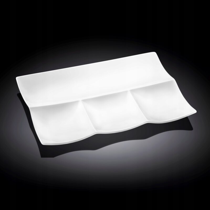Półmisek dzielony 30x20 cm biały porcelanowy WL-992598/A