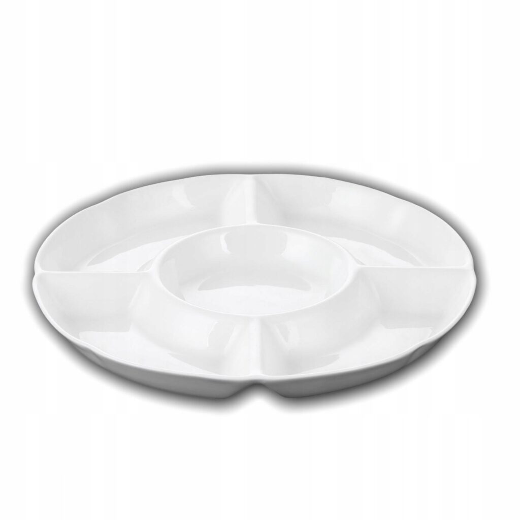 Półmisek dzielony 25,5 cm biały porcelanowy WL-992019/A