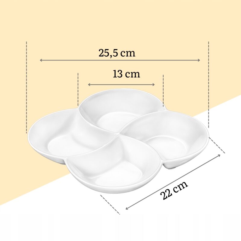 Półmisek dzielony 22x22 cm biały porcelanowy WL-992649/A