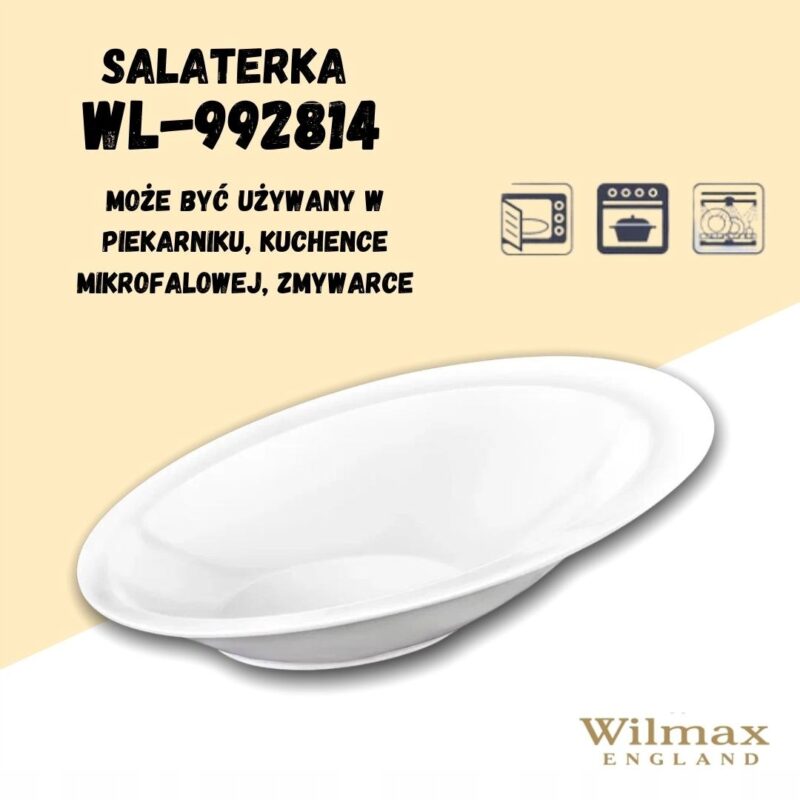Salaterka 33.5x23 cm biała porcelanowa WL-992814/A