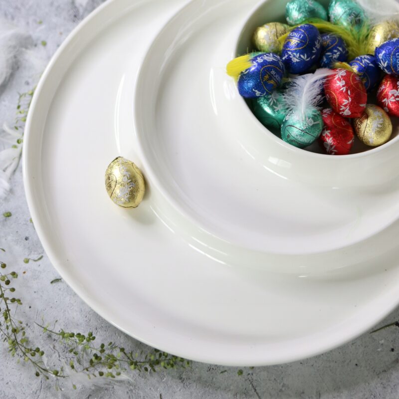Półmisek dzielony okrągły 25.5 cm biały porcelanowy WL-992691/A