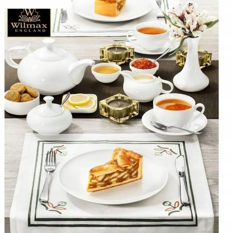 Filiżanka do herbaty 200 ml i spodek biały porcelanowy WL 993003/1C