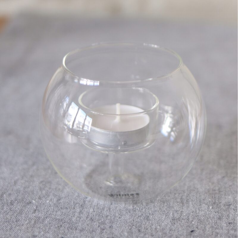 Świecznik szklany na 1 tealight 10x8 cm WL-888973/A