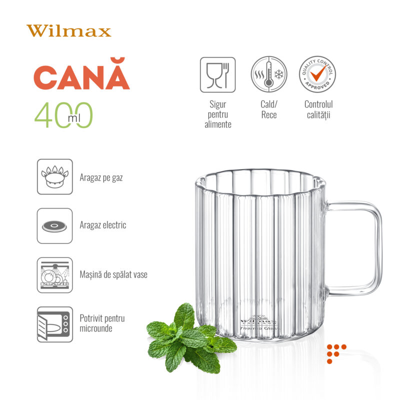 Kubek ryflowany 400 ml WL-888617/A
