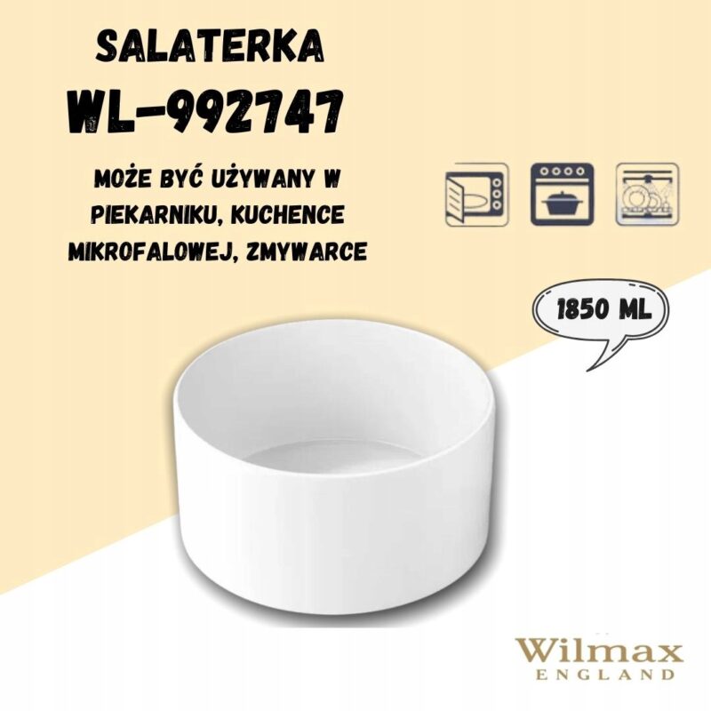 Salaterka 18 cm biała porcelanowa WL-992747/A