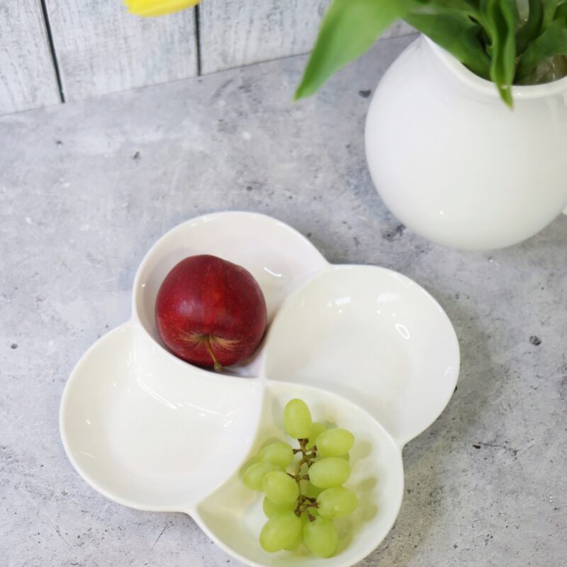 Półmisek dzielony 22x22 cm biały porcelanowy WL-992649/A