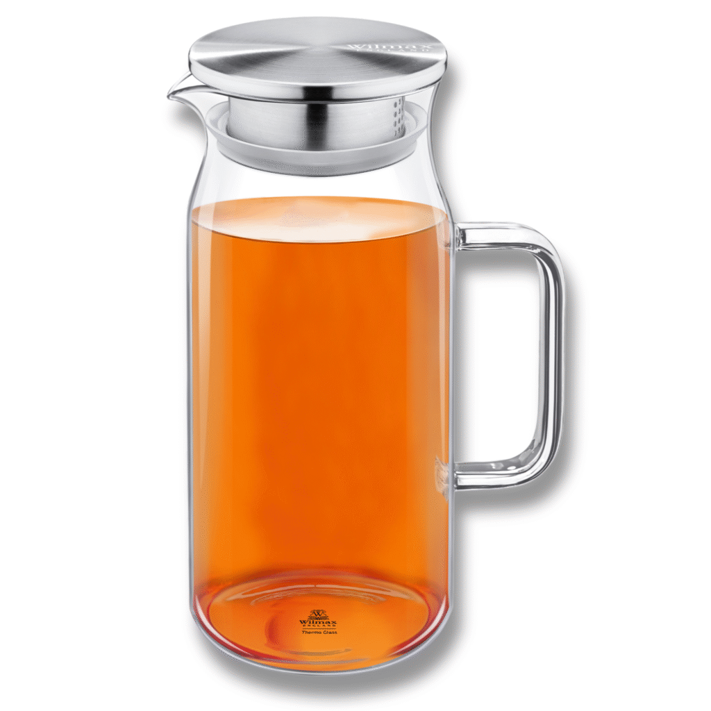 Dzbanek szklany z pokrywką metalową 1000 ml WL-888209/A
