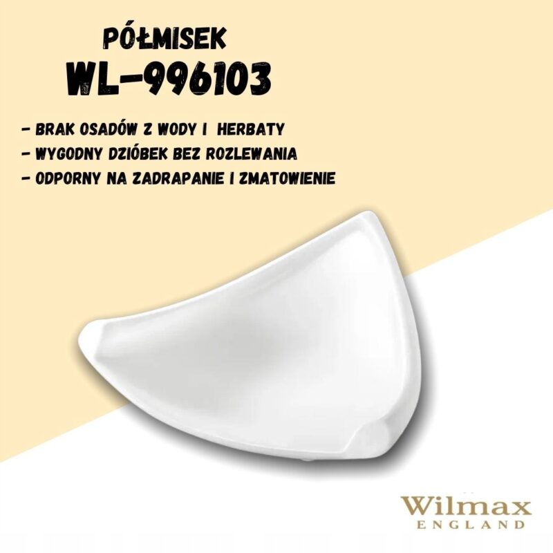 Półmisek trójkątny 19 cm biały porcelanowy WL-996103/A