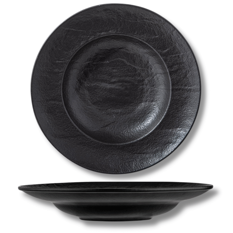 Deep plate black matte porcelain 25.5 cm 350 ml WL-661130/A