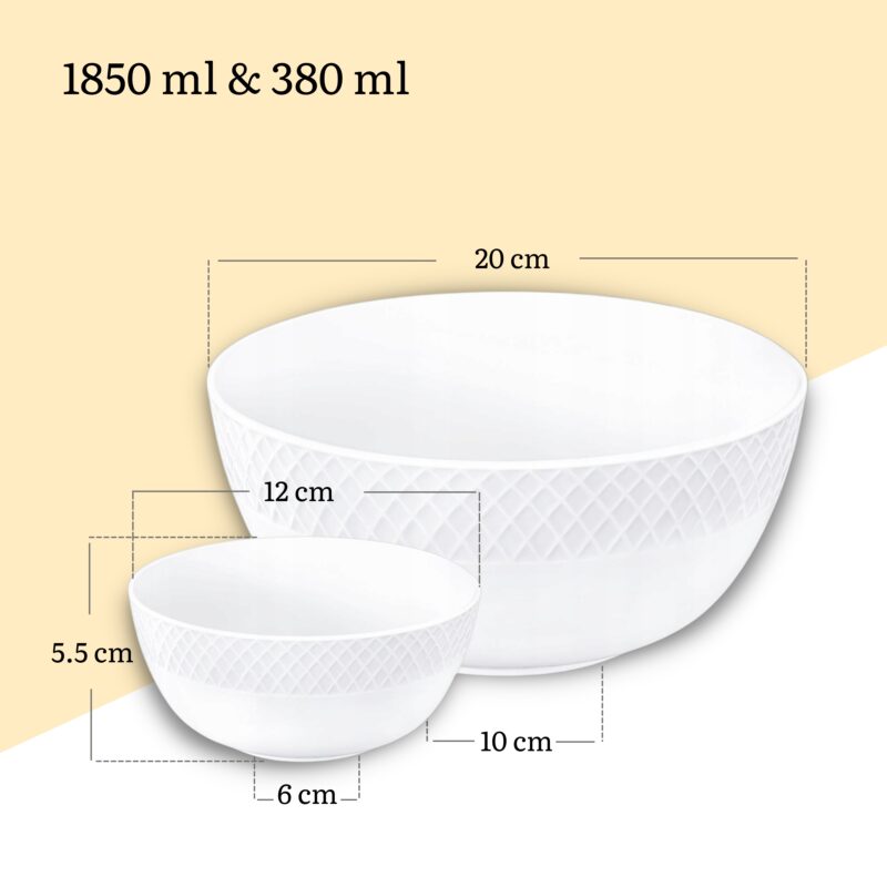 Salaterka biała porcelanowa zestaw 7 sztuk WL-880104/7C