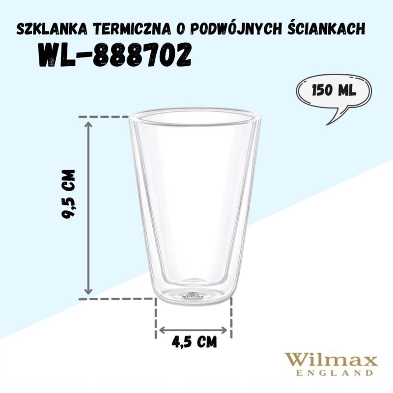 Szklanka do drinków o podwójnych ściankach 150 ml WL-888702/A