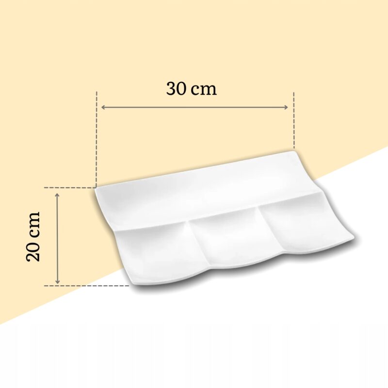 Półmisek dzielony 30x20 cm biały porcelanowy WL-992598/A