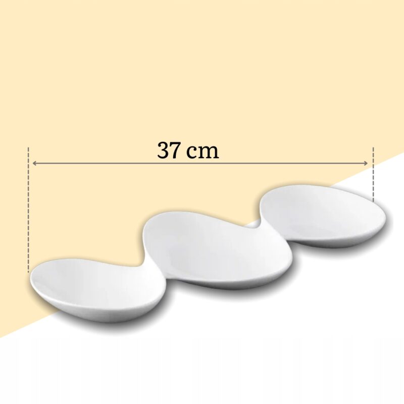 Półmisek dzielony 37 cm biały porcelanowy WL-992416/A