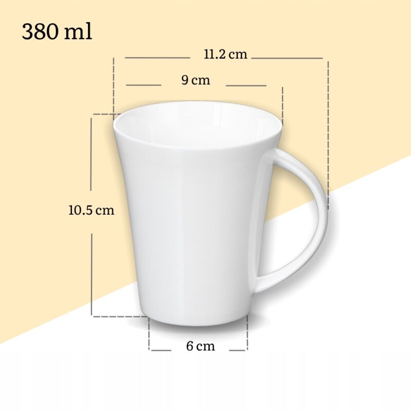 Kubek do kawy i herbaty 380 ml biały porcelanowy WL-993012/A