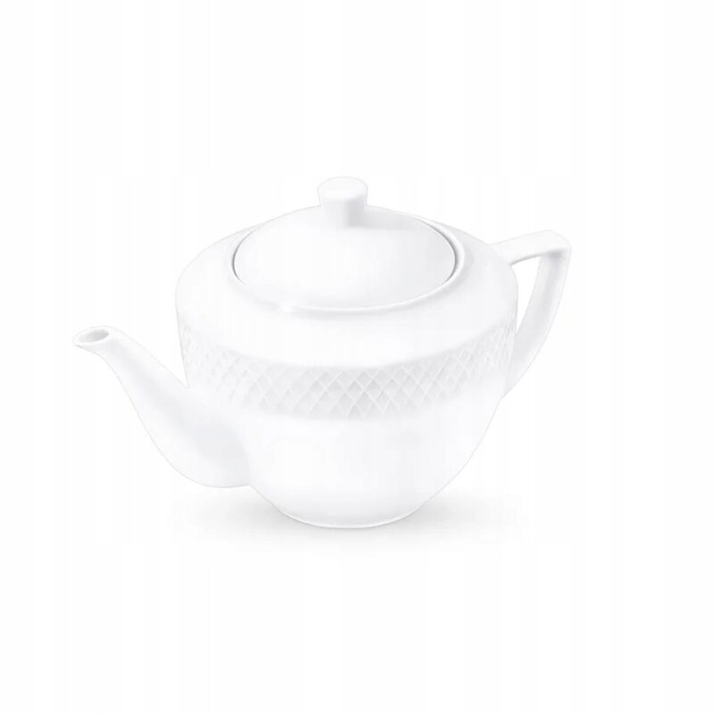 Czajniczek do herbaty biały porcelanowy 900 ml zestaw 1 sztuka WL-880110/1C