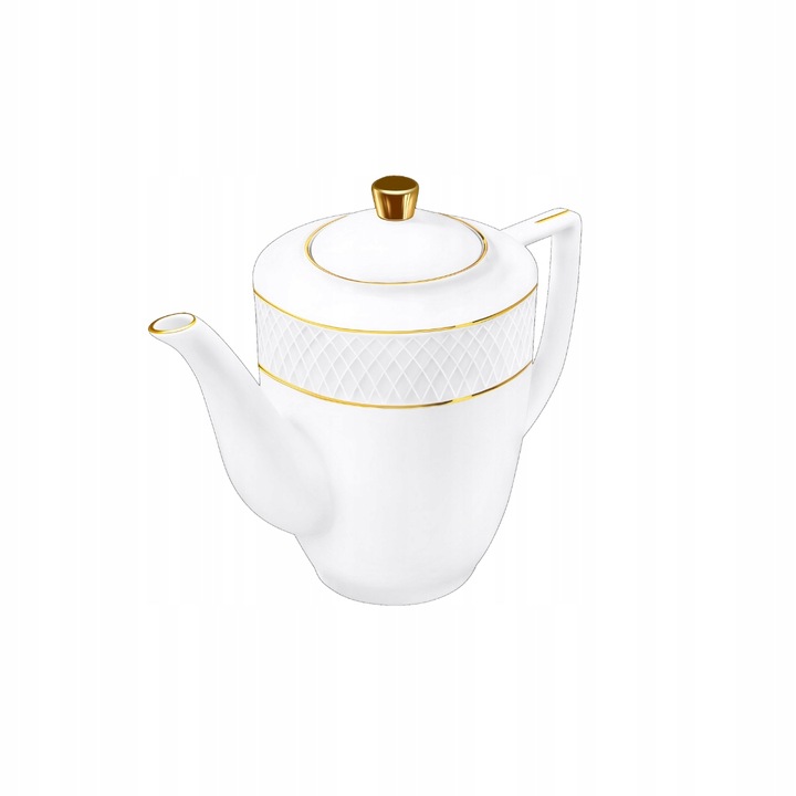 Coffee pot 750 ml white porcelain with gold rim WL-880102458/A