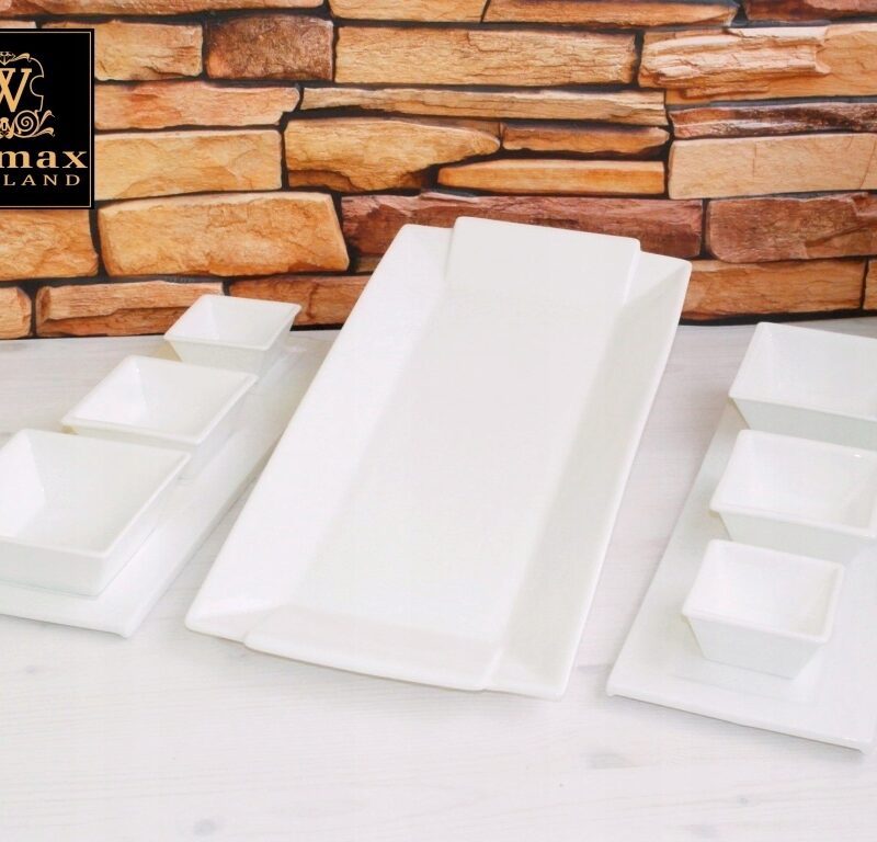 Talerz prostokątny 40x20 cm biały porcelanowy WL-992648/A