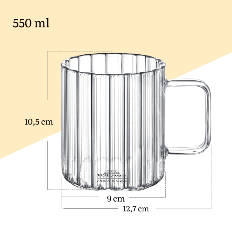 Kubek ryflowany 550 ml WL-888618/A