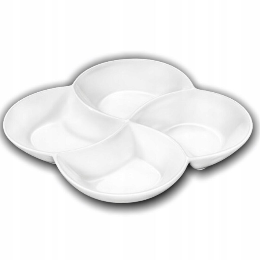 Półmisek dzielony 22x22 cm biały porcelanowy WL-992649/A