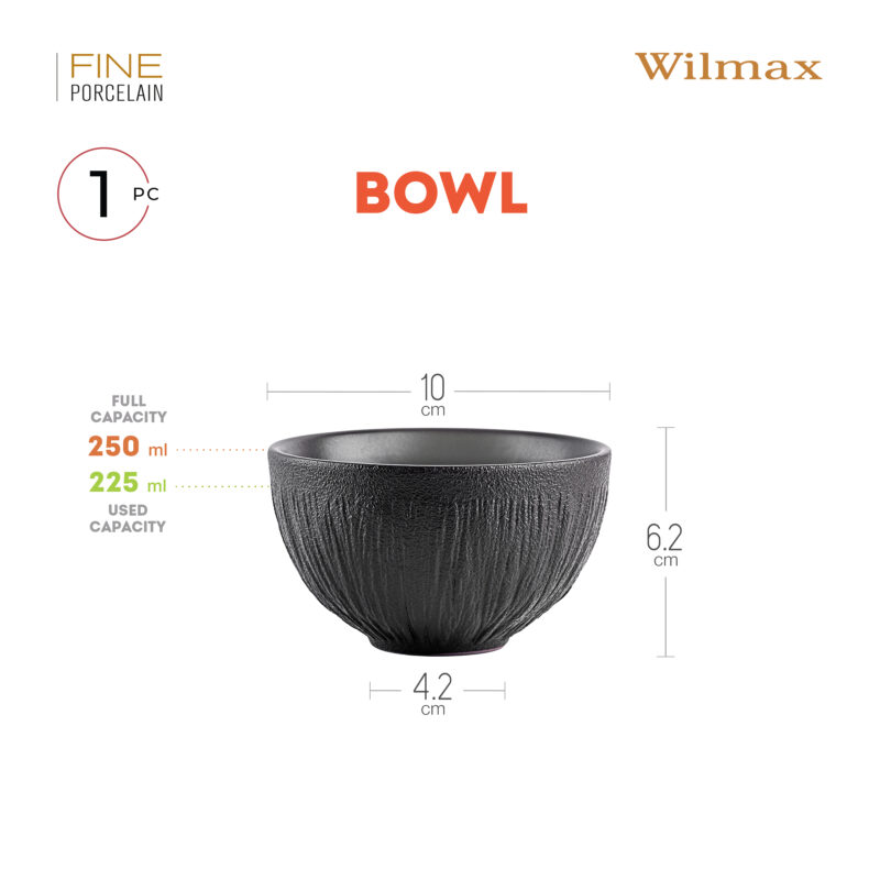 Salaterka czarna matowa porcelanowa 10 cm 250 ml WL-664115/A