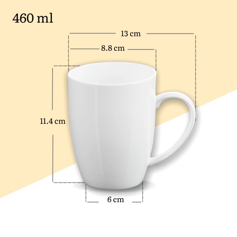 Kubek do kawy i herbaty 460 ml biały porcelanowy WL-993018/A