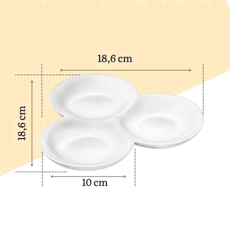 Półmisek dzielony 18 cm biały porcelanowy WL-992614/A