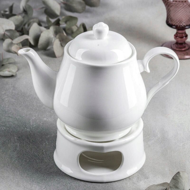 Podgrzewacz stojak do czajnika biały porcelanowy WL-996006/A