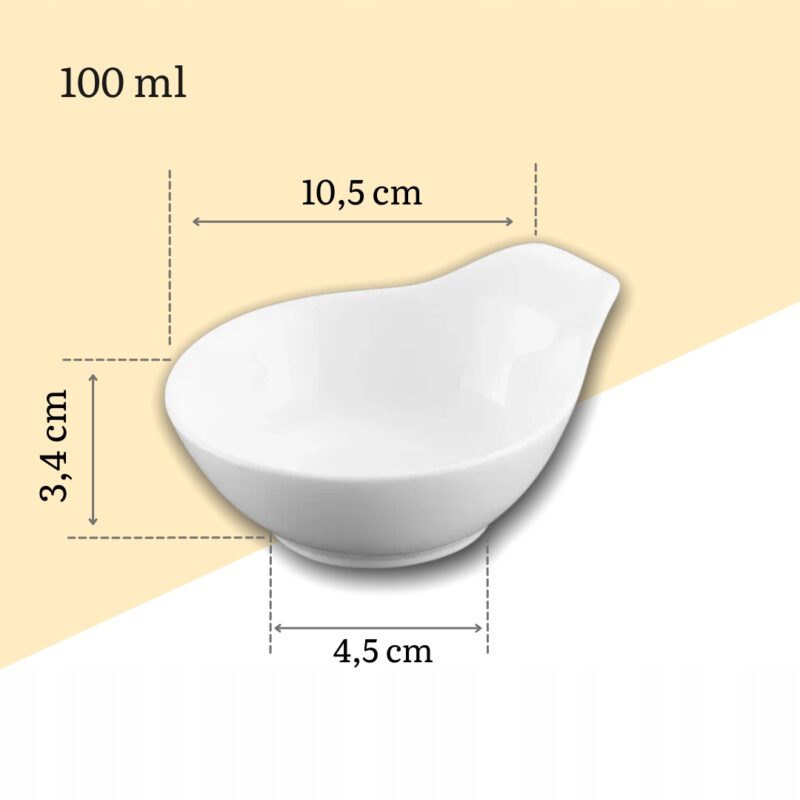 Misa do dipów 10,5 cm biała porcelanowa WL-992486/A