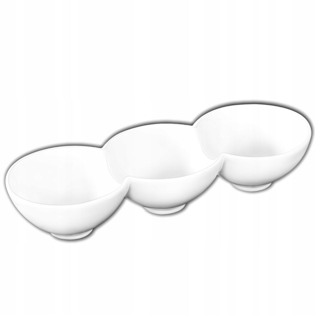 Półmisek dzielony 26x9.5x5 cm biały porcelanowy WL-992601/A