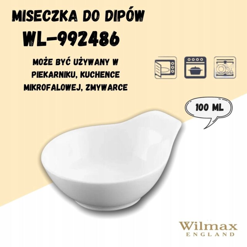 Misa do dipów 10,5 cm biała porcelanowa WL-992486/A