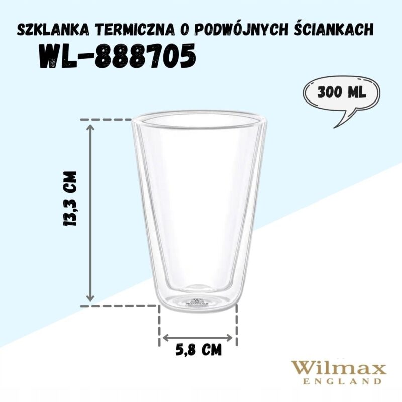 Szklanka do drinków o podwójnych ściankach 300 ml WL-888705/A