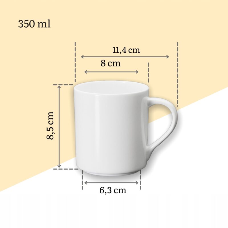 Kubek 350 ml biały porcelanowy WL-993040/A