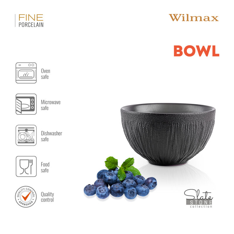 Salaterka czarna matowa porcelanowa 10 cm 250 ml WL-664115/A